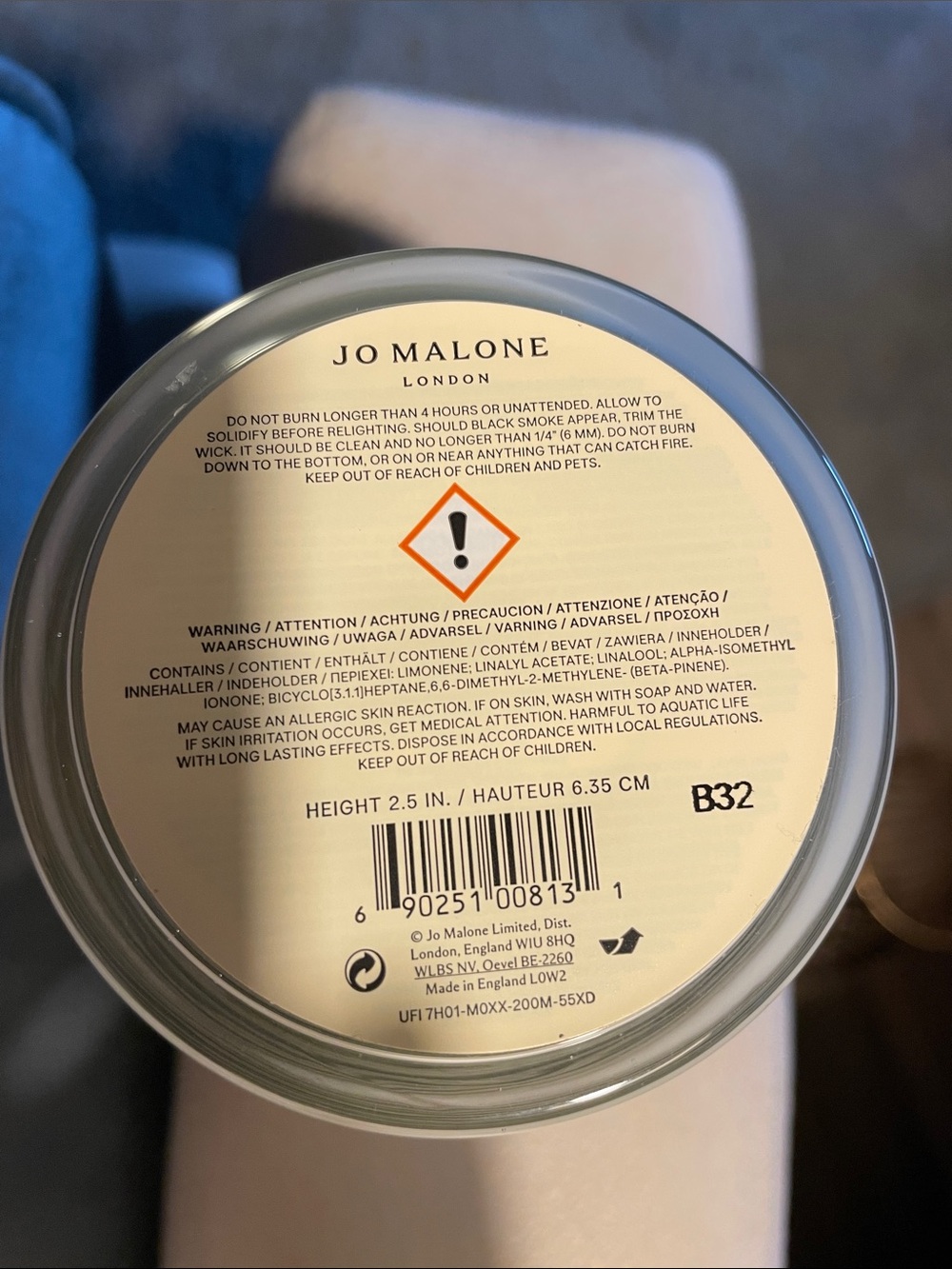 Jo Malone London Cream Candle with Silver Lid — Lime Basil & Mandarin - Picture 3 of 3